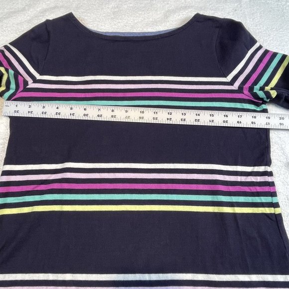 Talbots PM P Med Cotton Pullover Sweater Light Stripped Multi Blue White Boat - Picture 4 of 13